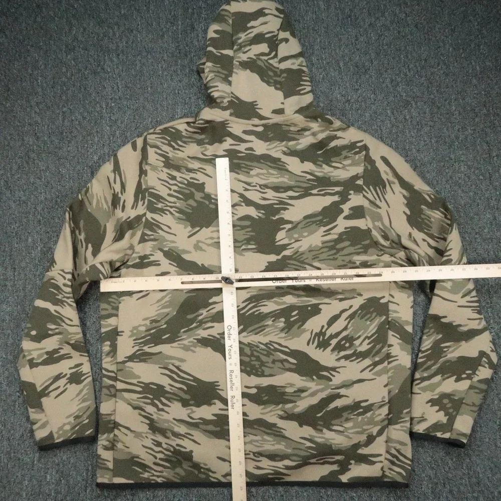 Nike Hoodie Mens XXL Tall Green Beige Camo Tech Fleece Full Zip Pocket